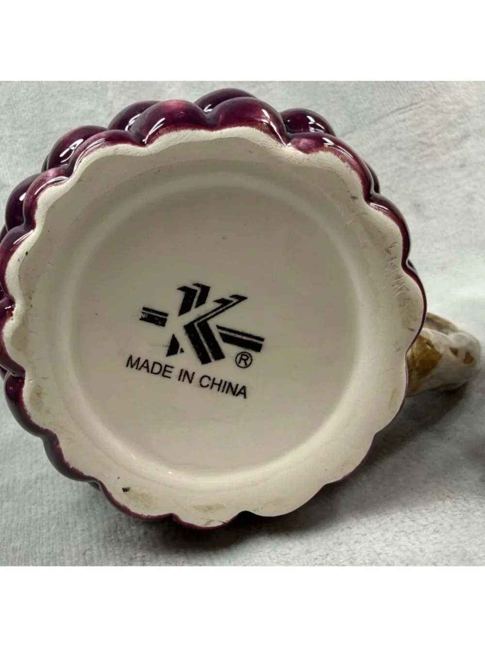 Grape-Themed Ceramic Pitcher Sugar Bowl Set Kitchen Decor Vintage 2 Piece Set KK